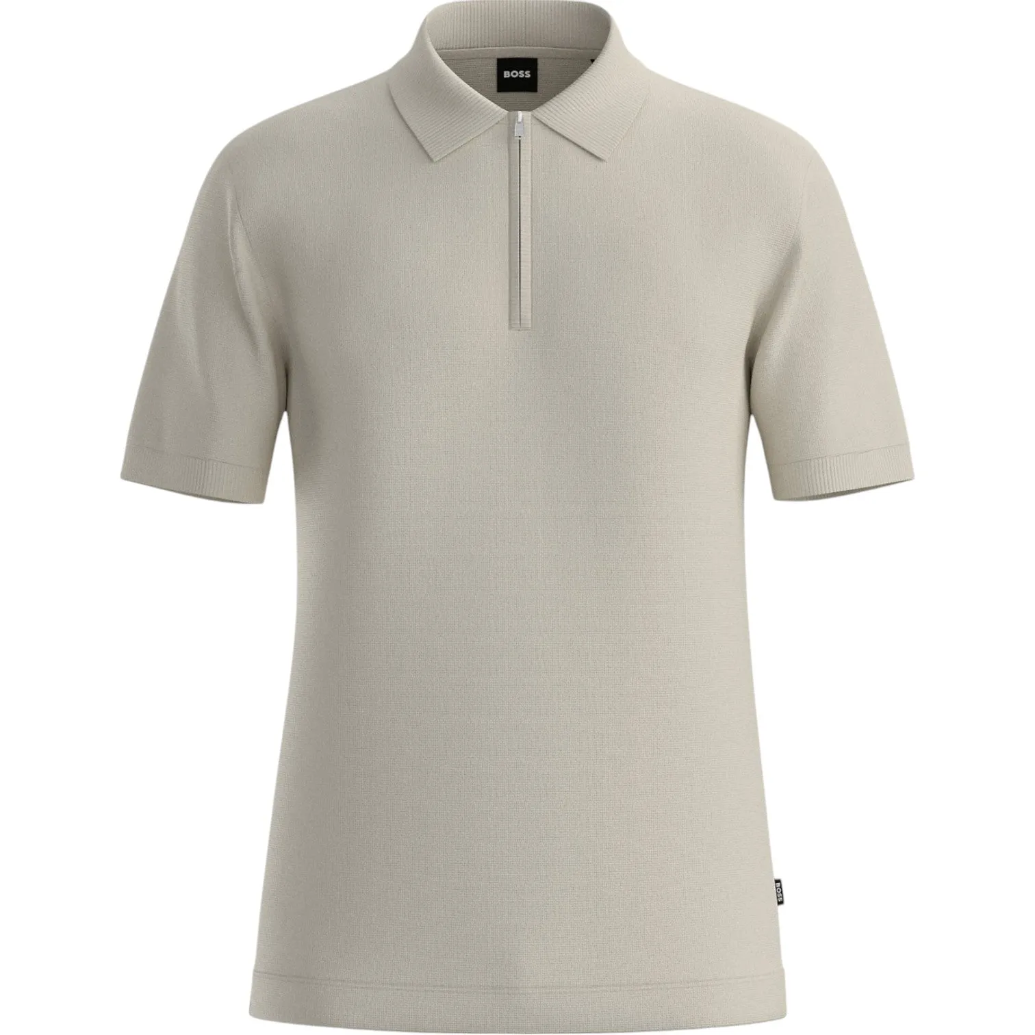 BOSS Zip-Neck Knit Polo Shirt With Waffle Structure 50536768 sold by J&Z Couture