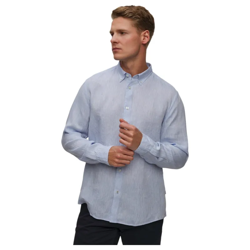 BOSS Men's Light Blue Linen Shirt Hugo Boss  50529137 450 sold by J&Z Couture