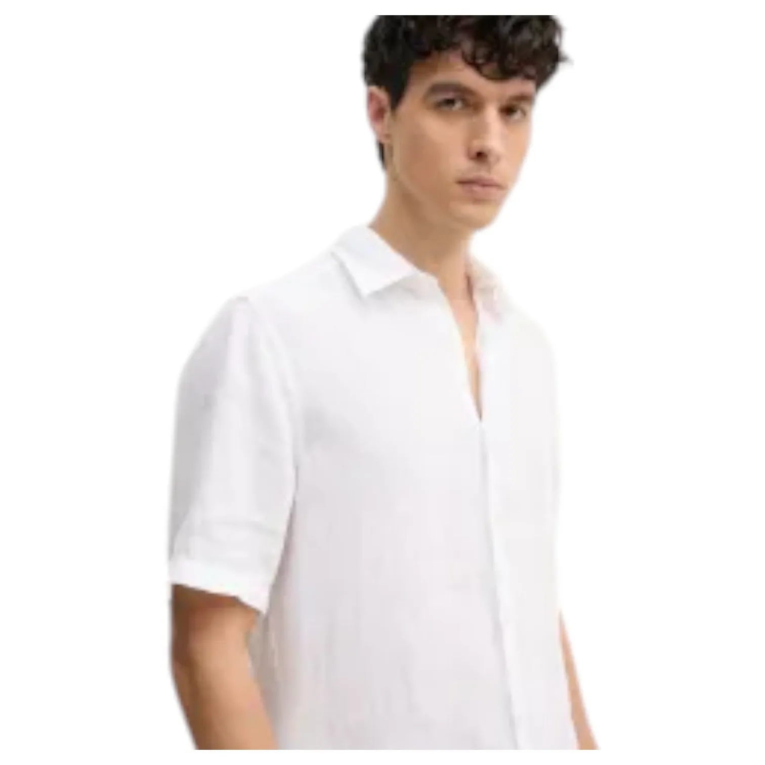 BOSS ORANGE Men's White Linen Shirt 50537382 100 sold by J&Z Couture product image thumbnail 2