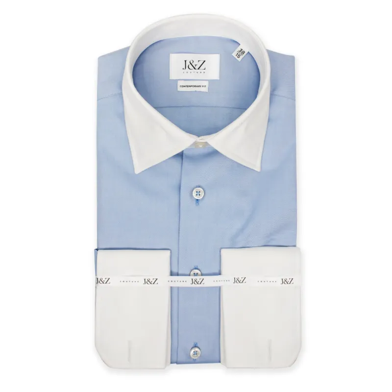 J&Z Couture Button Down Dress Shirt, in Tower (Blue, 100% Cotton) sold by J&Z Couture