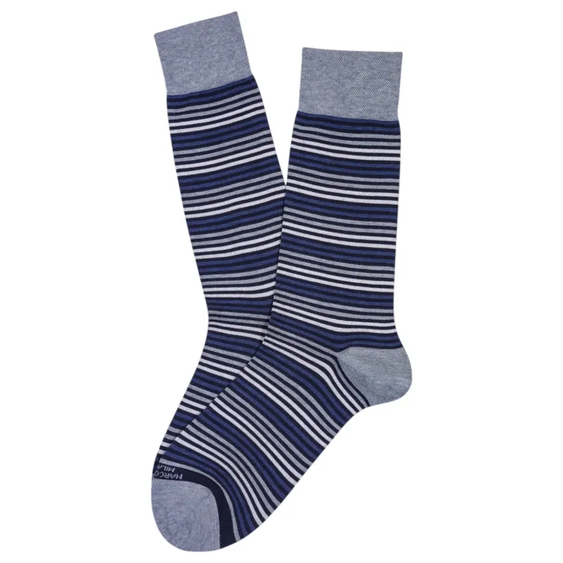 Marcoliani Socks Pima Cotton Simple Stripe MAR4735T sold by J&Z Couture