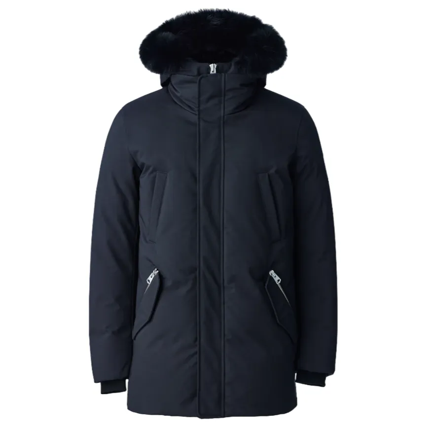 EDWARD 2-in-1 down parka with hooded bib and Black fox fur Edward-BX Black sold by J&Z Couture