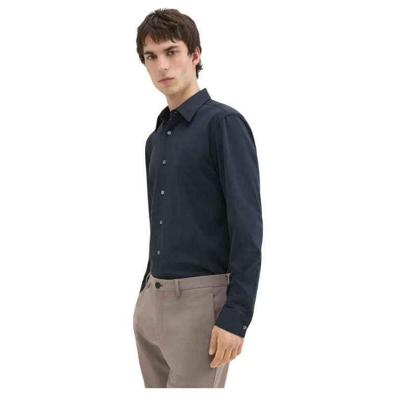 Theory Sylvain Shirt in Structure Knit  J0794505 B7H Eclipse sold by J&Z Couture