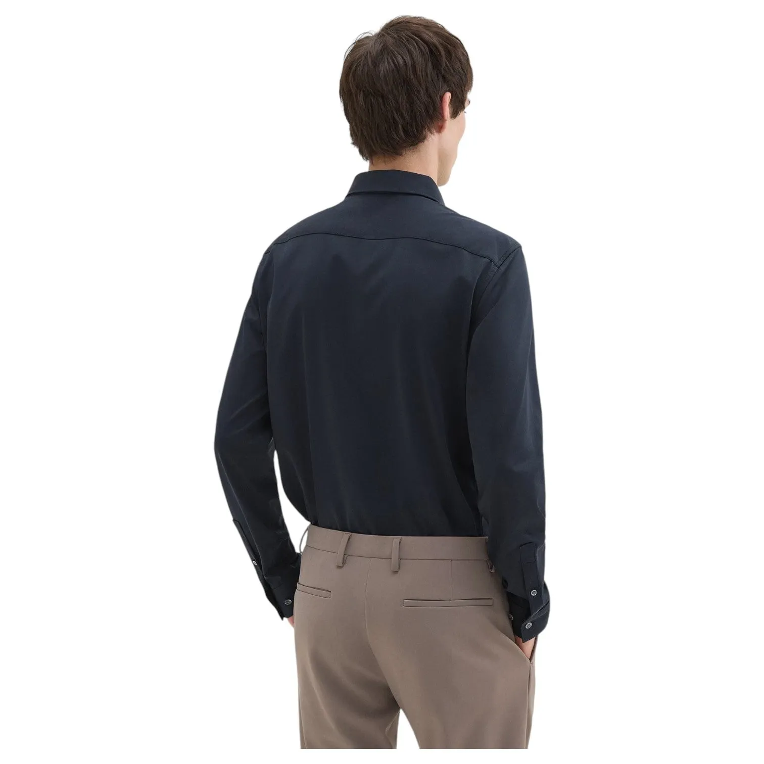 Theory Sylvain Shirt in Structure Knit J0794505 B7H Eclipse sold by J&Z Couture product image thumbnail 3