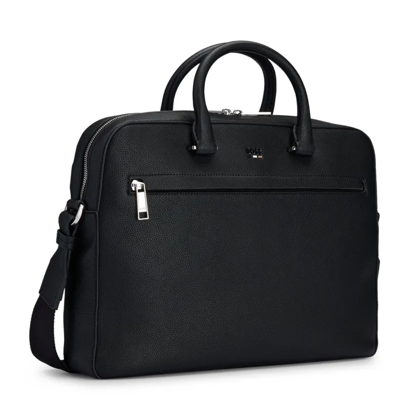 BOSS Faux-Leather Document Case with Signature Details 50490855-001 made by Hugo Boss