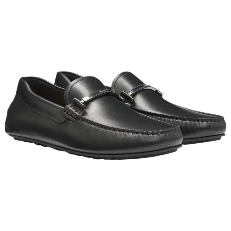 Hugo Boss Leather Loafers With Branded Hardware  50548100 001 sold by J&Z Couture