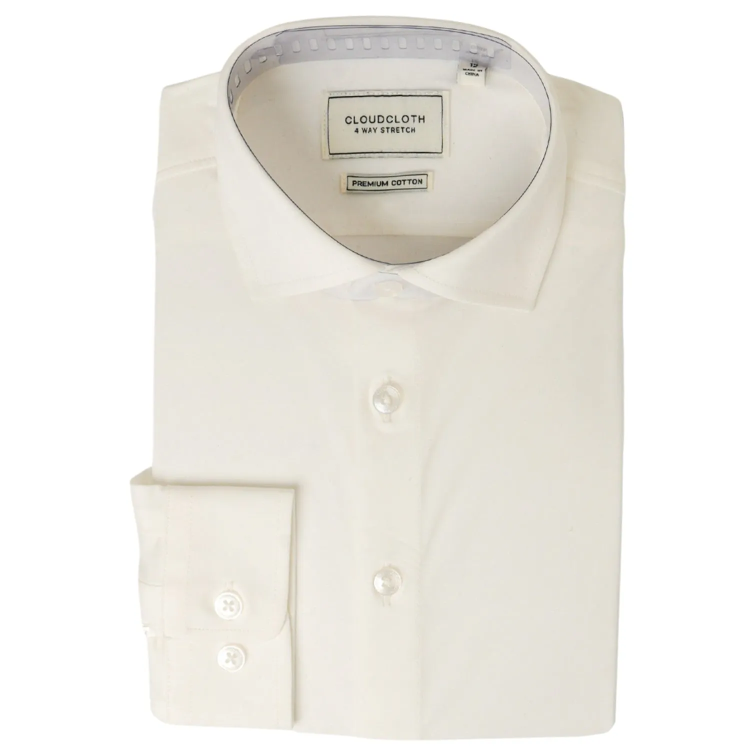 Cloud-Cloth Stretch Men's Off White Dress Shirt SH9901 sold by J&Z Couture