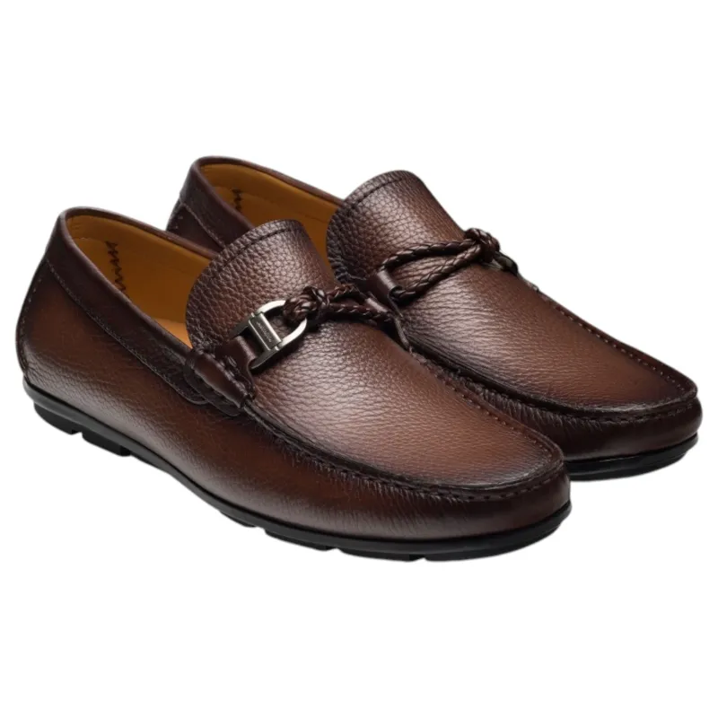 Magnanni Men's Shoes Monterey Braid Bit 25965 Brown made by J&Z Couture