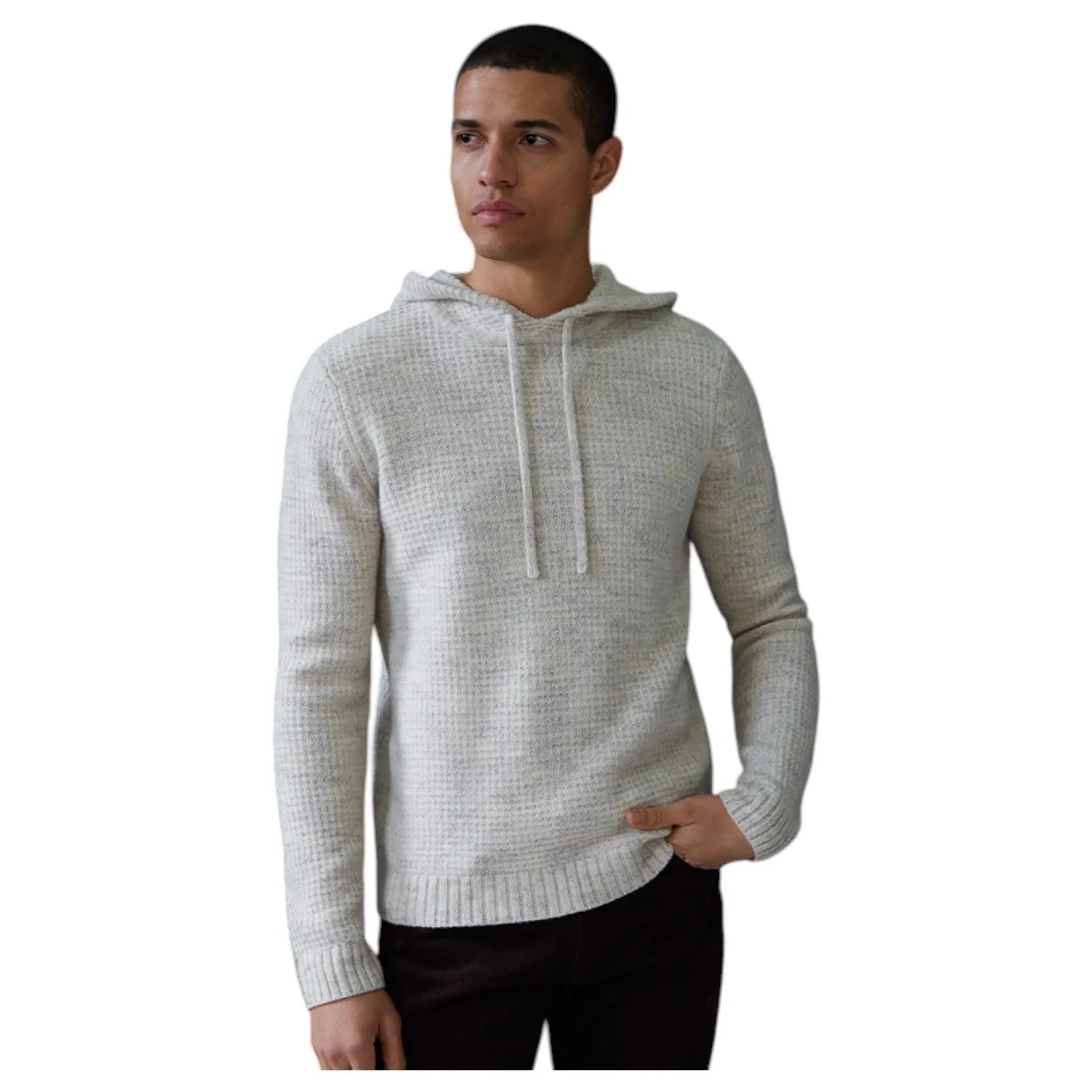 Autumn Cashmere Italian Waffle Hood Sweater Natural RNH51856 sold by J&Z Couture