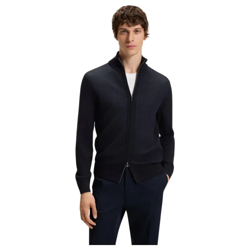 Boss Zip-Up Cardigan In Virgin Wool 50543153 sold by J&Z Couture