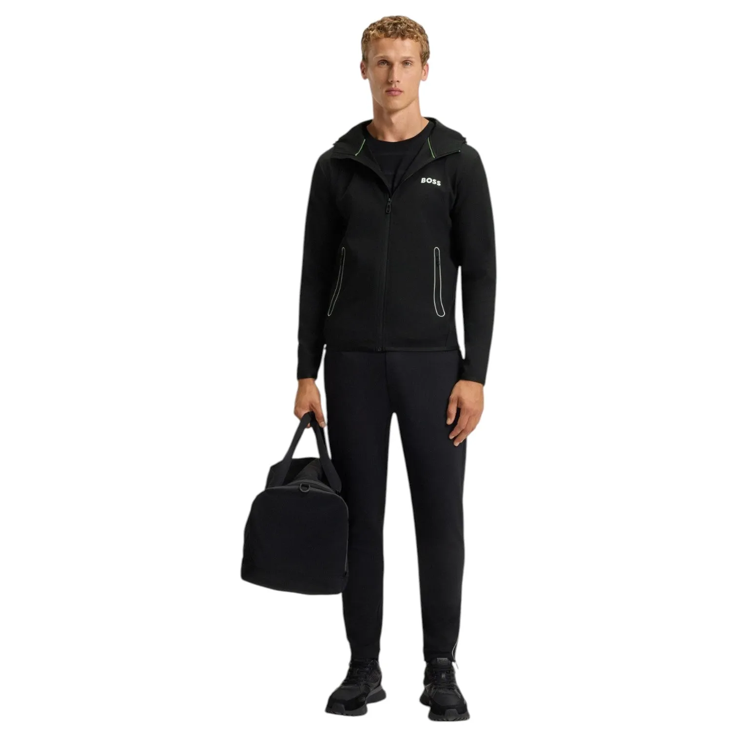Boss Active Stretch-Gabardine Zip-Up Hoodie With Pants Thermoregulating Technology sold by J&Z Couture