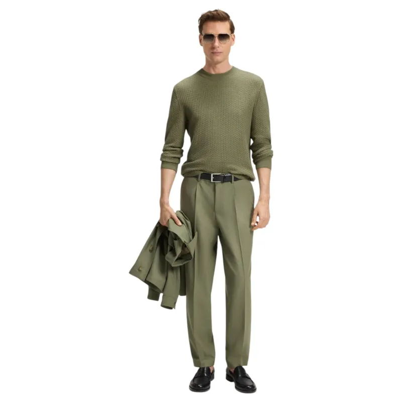 Boss Cotton Sweater With Knitted Structure made by Hugo Boss