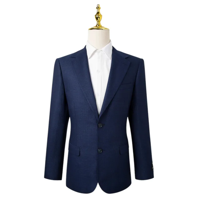 Giovanni Bresciani Navy Blue Herringbone GB-503 made by J&Z Couture