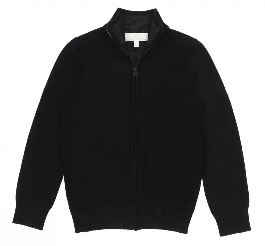 T.O. Mens Full Zip Black & Navy Sweater SWM-FZ sold by J&Z Couture