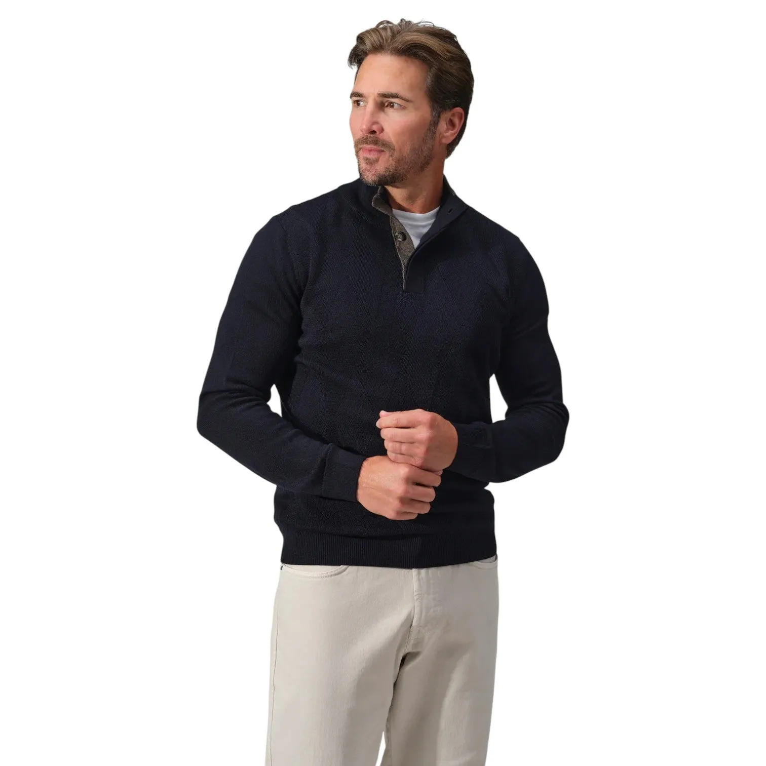 Garnet Merino Wool Sweater In Navy 2522008CS-4 sold by J&Z Couture product image thumbnail 2