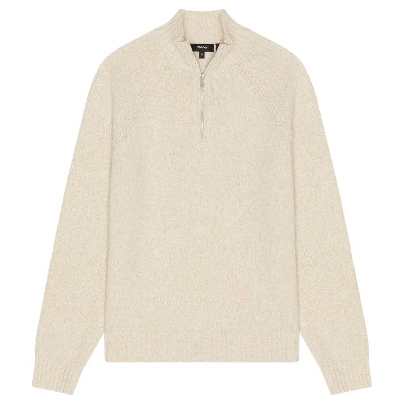 Theory Quarter-Zip Sweater in Wool-Blend Twist  P0981709 sold by J&Z Couture