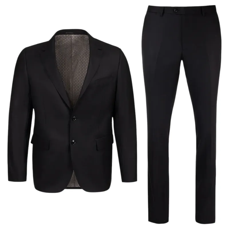 Men's Cardeliano Wool Suit - Black made by J&Z Couture