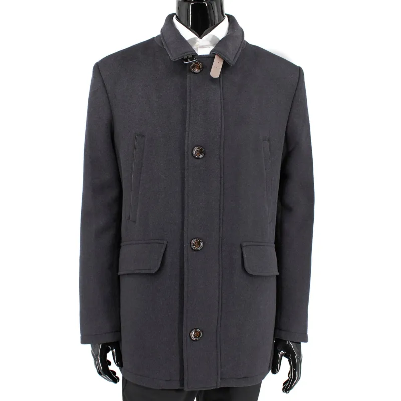 Gimo's Men's Wool-Blend Overcoat in Navy sold by J&Z Couture