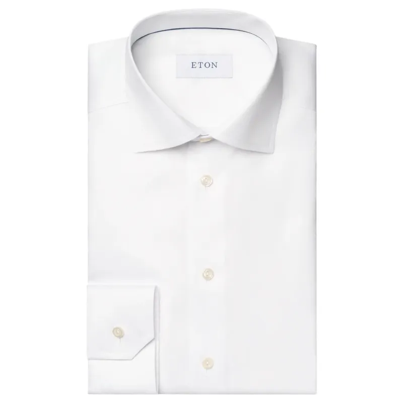 Eton White Signature Twill Shirt 100012363/00 sold by J&Z Couture