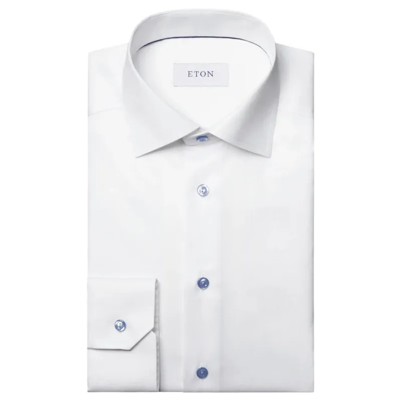 Eton Solid Signature Twill Shirt With Contrast sold by J&Z Couture