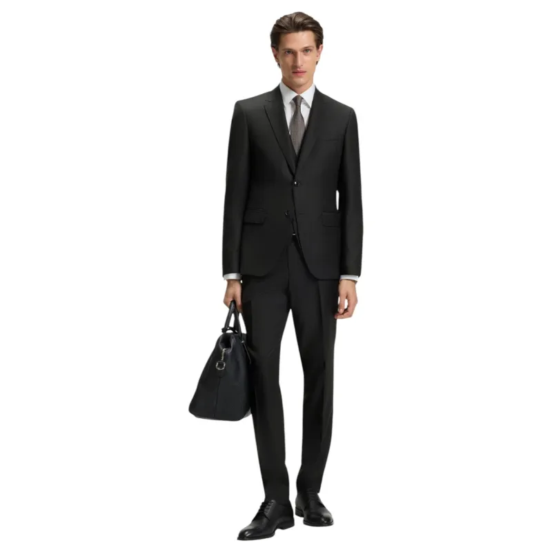 BOSS 3-Piece Slim-Fit Suit in Patterned Virgin Wool sold by J&Z Couture
