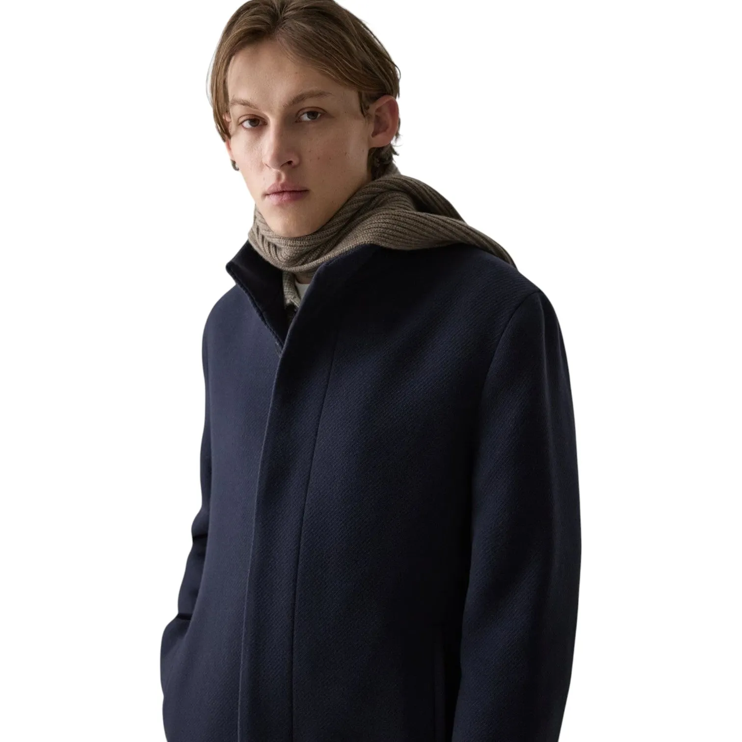 Theory Belvin Coat in Textured Wool-Blend Melton sold by J&Z Couture