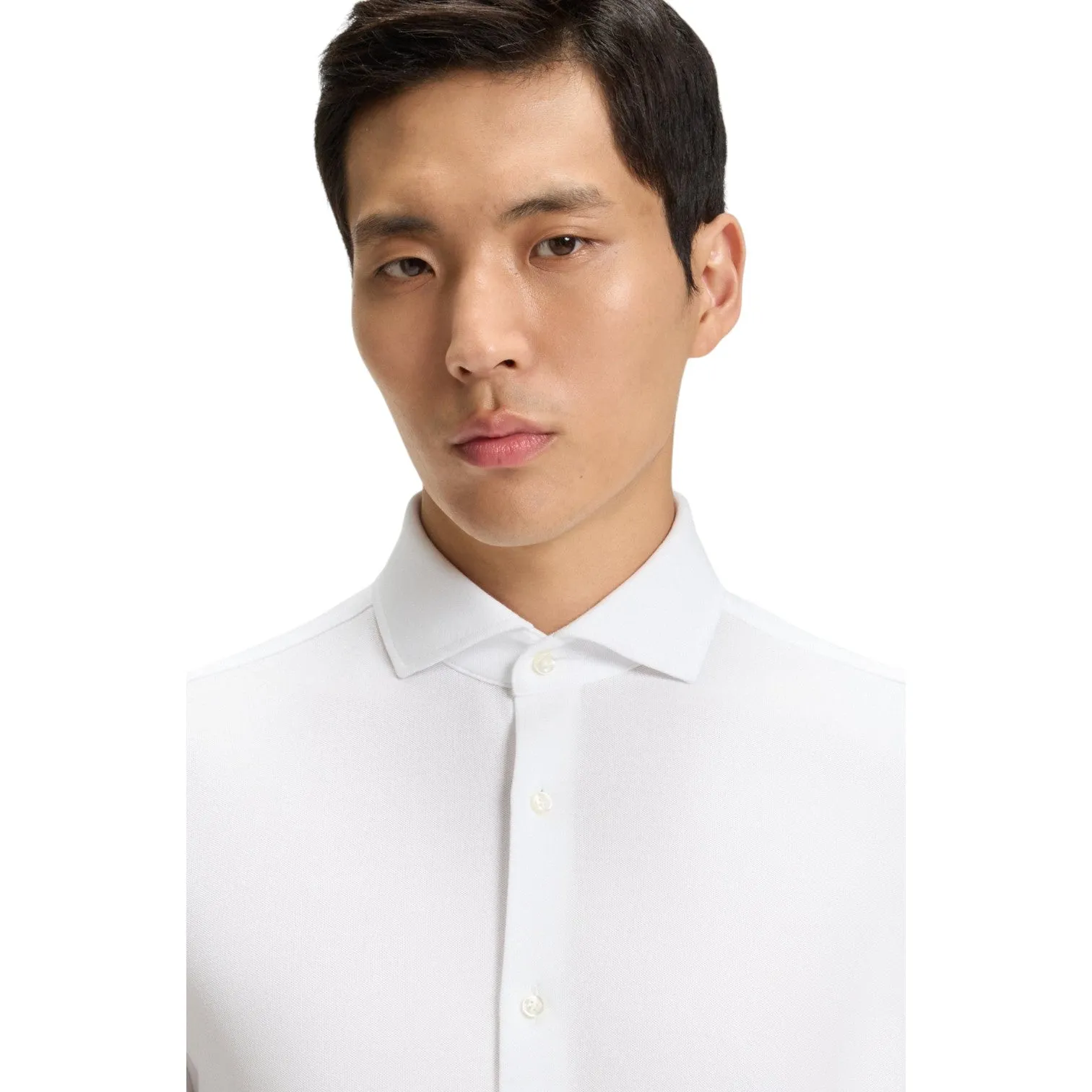 BOSS-Slim-Fit Shirt In Cotton-Piqué Jersey sold by J&Z Couture product image thumbnail 3