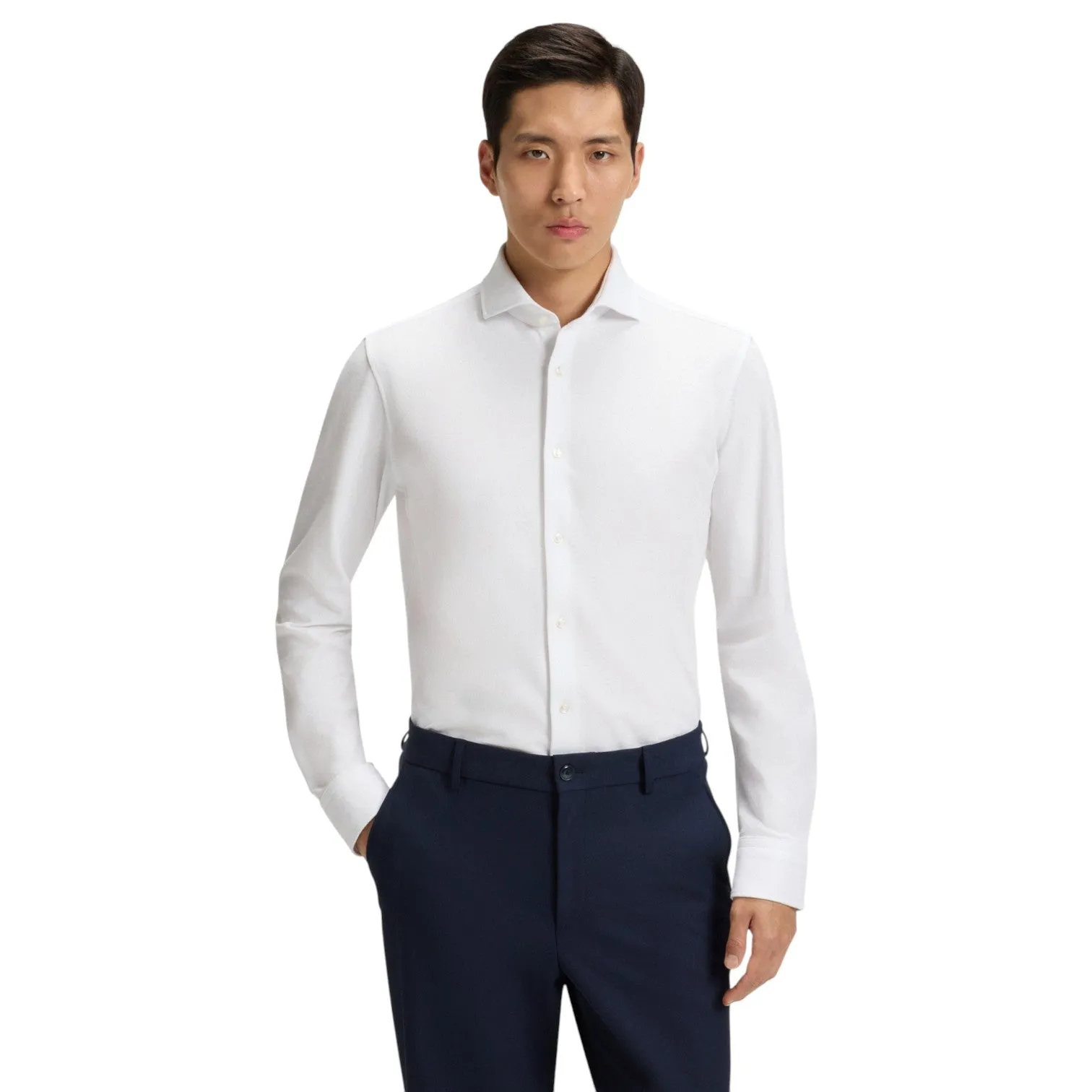 BOSS-Slim-Fit Shirt In Cotton-Piqué Jersey sold by J&Z Couture