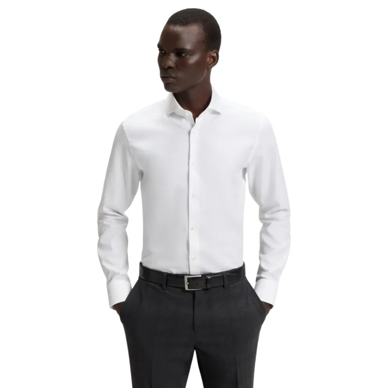 Hugo Boss Slim-fit shirt in Italian-made structured cotton 50545157 sold by J&Z Couture