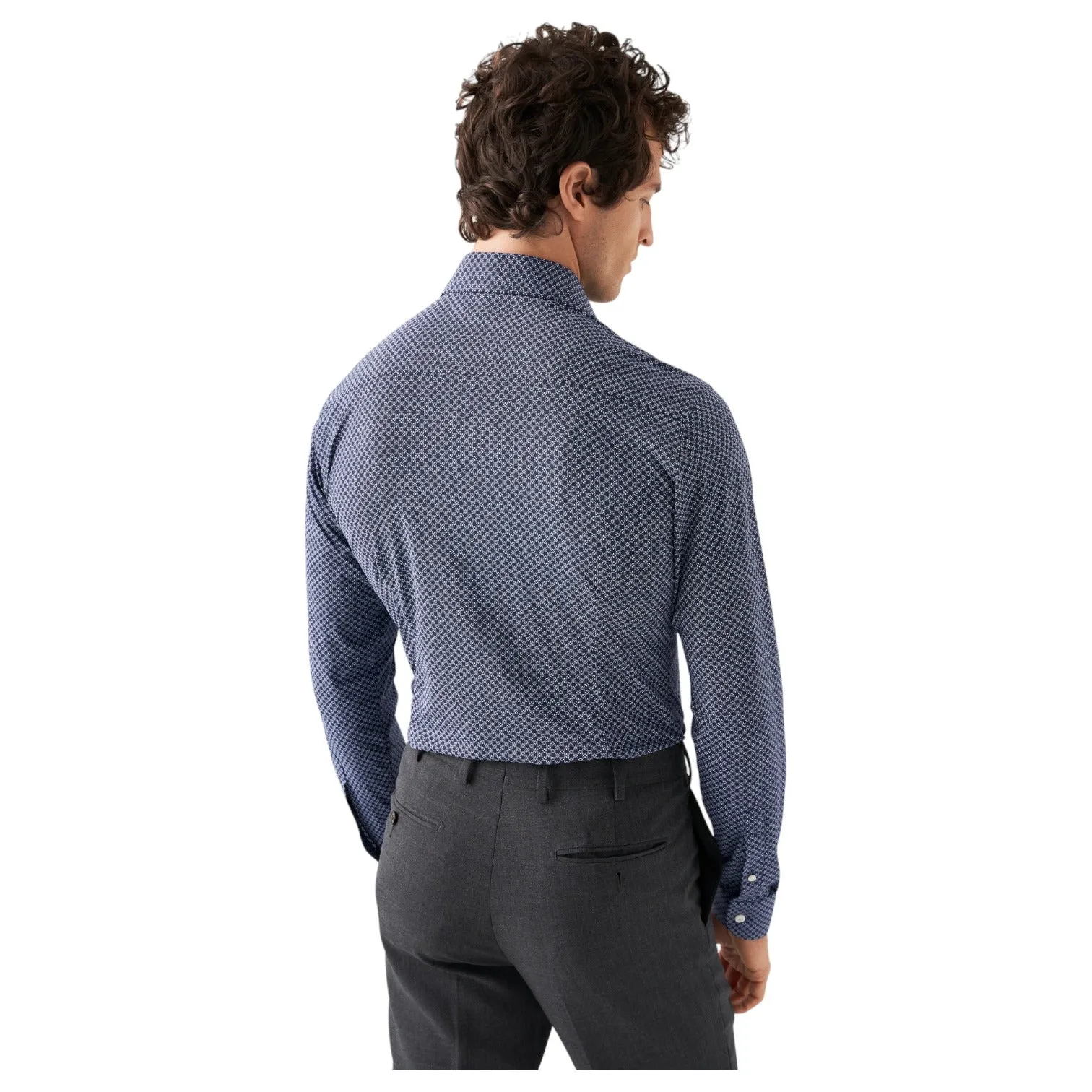 Eton Navy Blue Micro Print Four-Way Stretch Slim/Contemporary 100010314 29 sold by J&Z Couture product image thumbnail 2