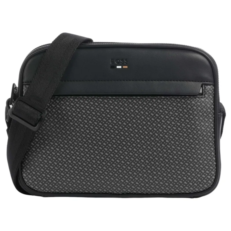 BOSS Ray Crossbody Bag Imitation Leather Black made by Hugo Boss