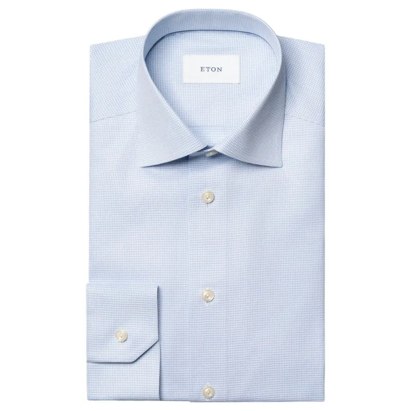 Eton Houndstooth Twill Signature Shirt Cut-Away 100015356 made by J&Z Couture
