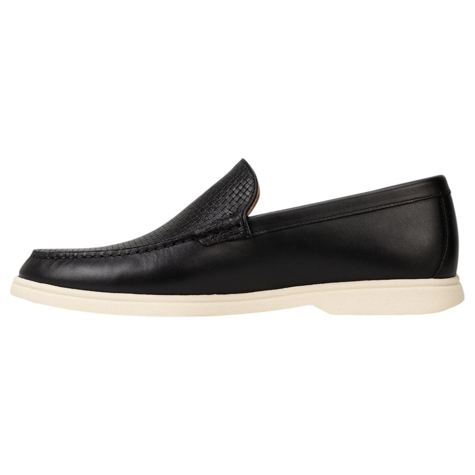 Boss Black Basket-Weave Cow Leather Loafer – Style 50563129 sold by J&Z Couture product image thumbnail 3