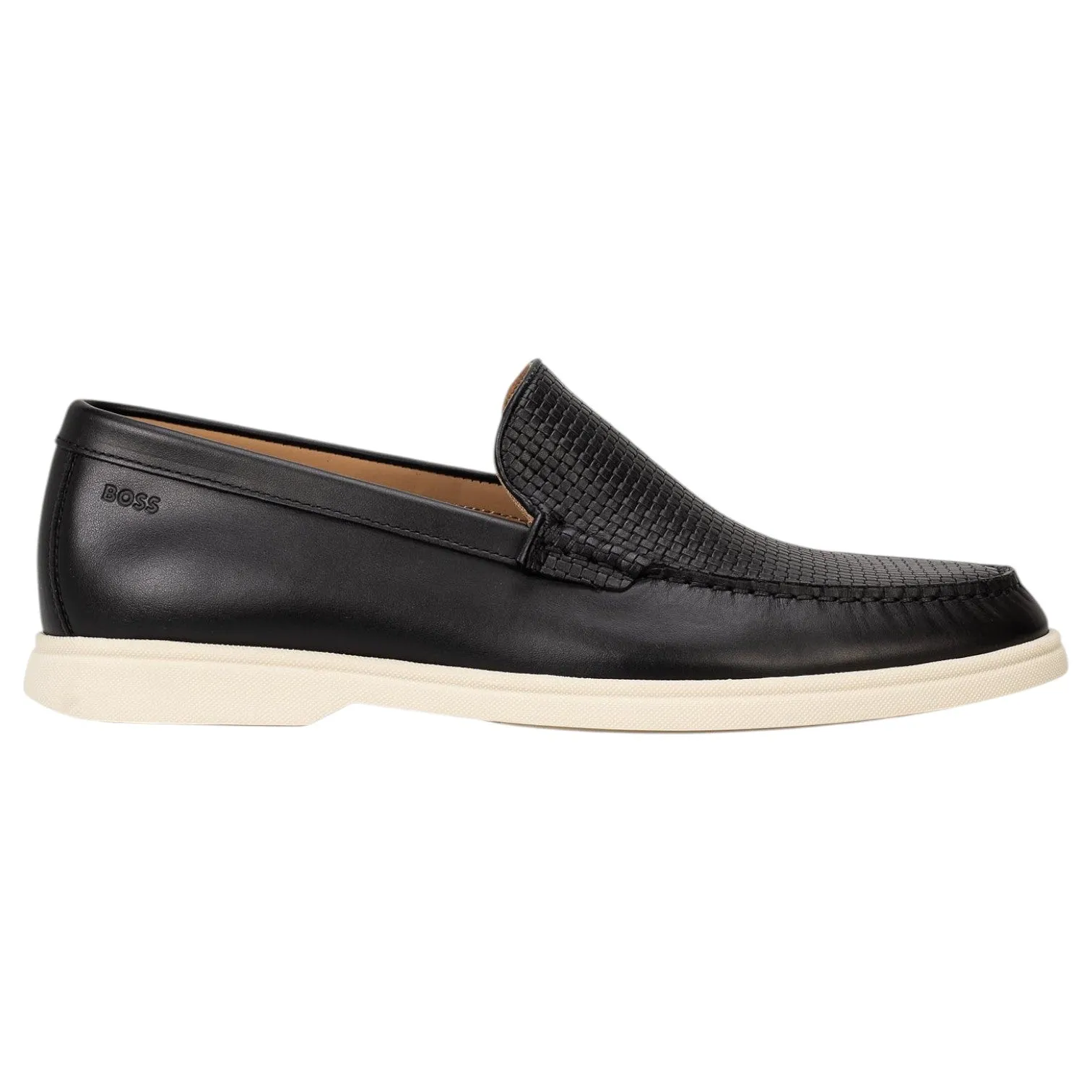 Boss Black Basket-Weave Cow Leather Loafer – Style 50563129 sold by J&Z Couture