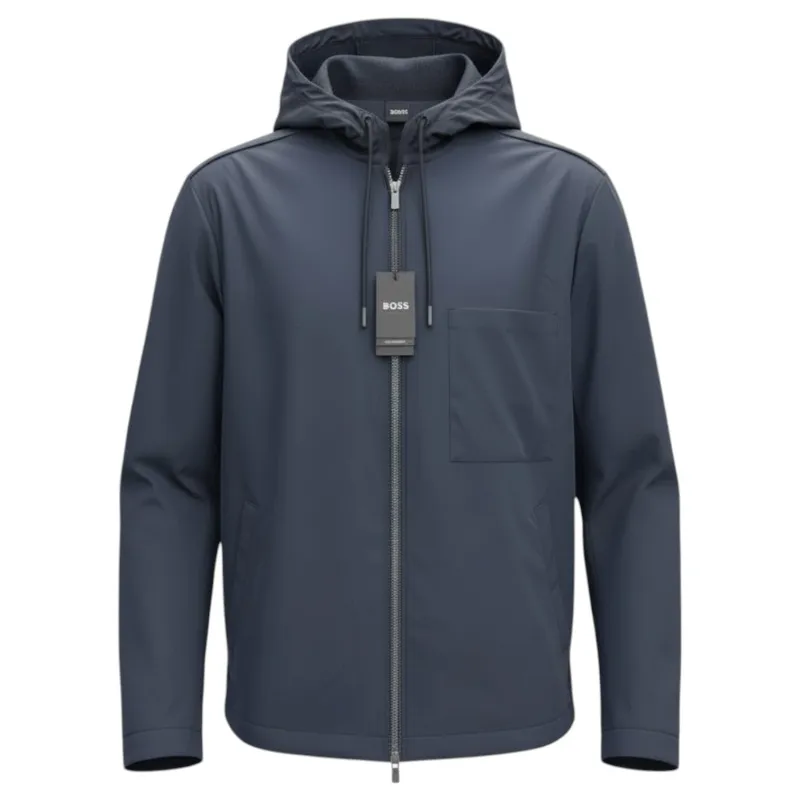 BOSS Lightweight Hooded Jacket – Dark Blue  50556817 made by Hugo Boss