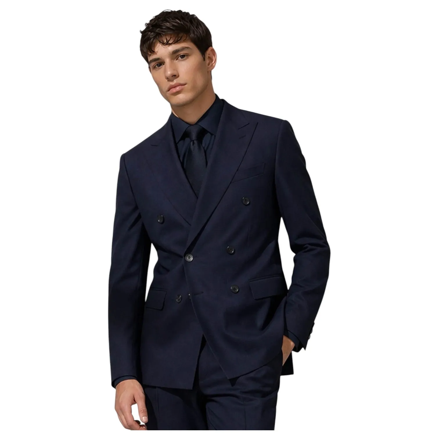 BOSS Slim Fit Double-Breasted Suit – 100% Italian Virgin Wool 50561841 sold by J&Z Couture product image thumbnail 2