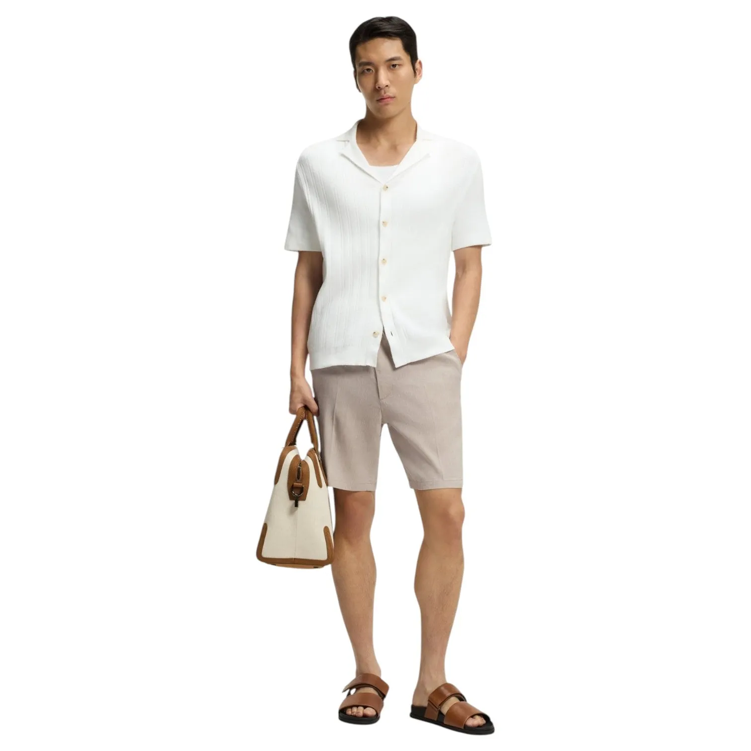 BOSS Linen-Blend Shorts In a Modern Fit 50557537 sold by J&Z Couture product image thumbnail 4