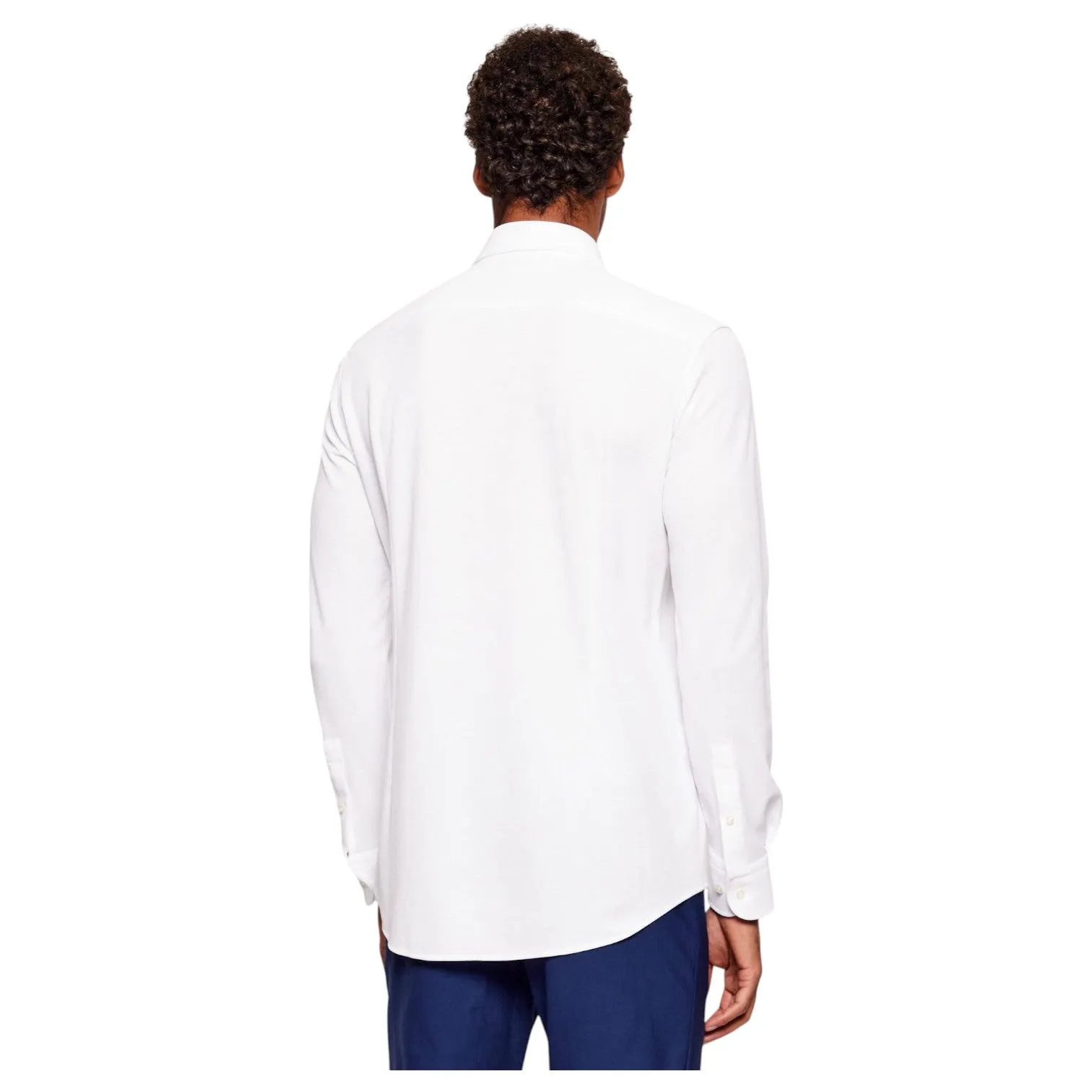 BOSS Cotton Knit Stretch Shirt – Slim Fit Spread Collar 50556106 sold by J&Z Couture product image thumbnail 4