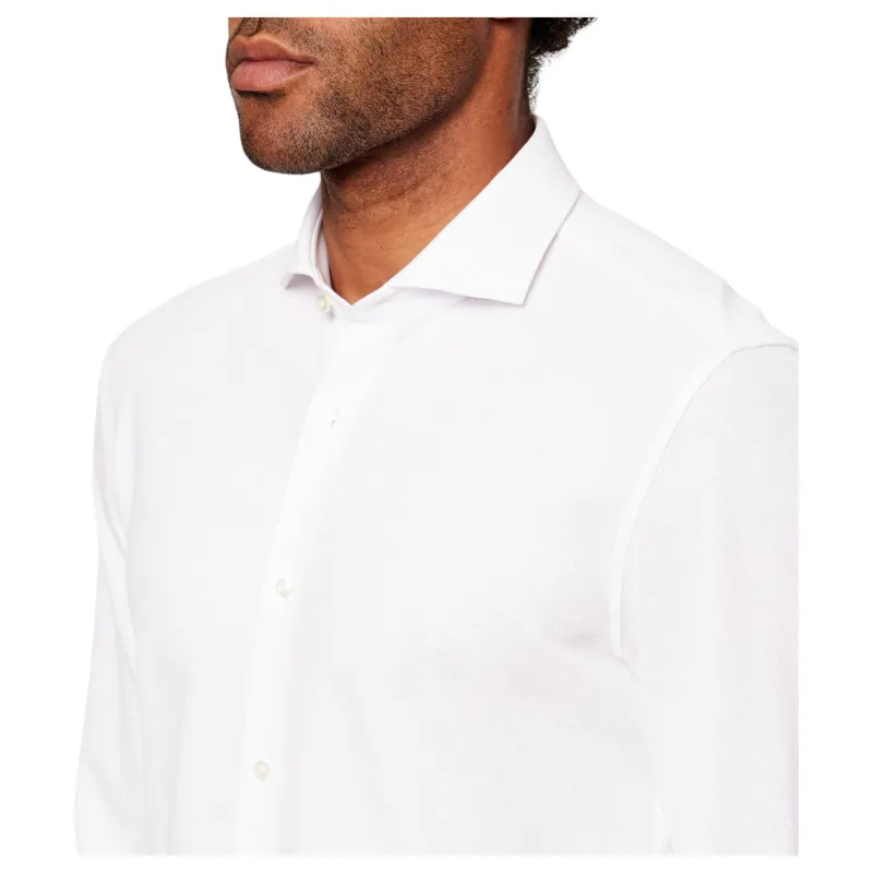 BOSS Cotton Knit Stretch Shirt – Slim Fit Spread Collar  50556106 made by Hugo Boss
