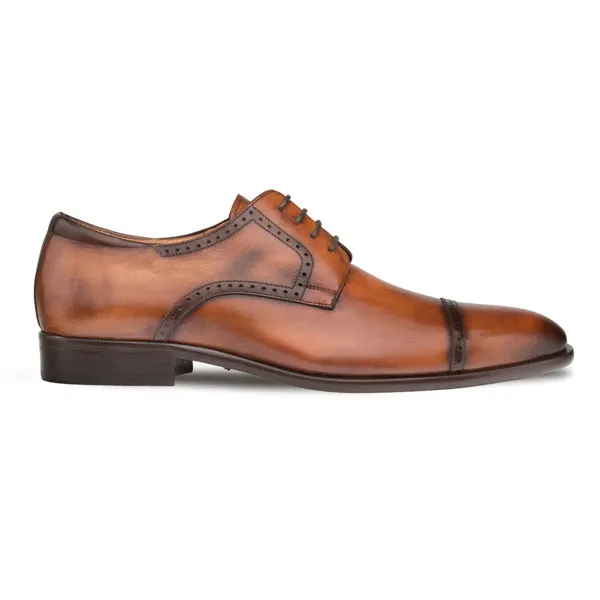 Mezlan Men's Calfskin Cap Toe Oxford Shoe E20265 Cognac sold by J&Z Couture
