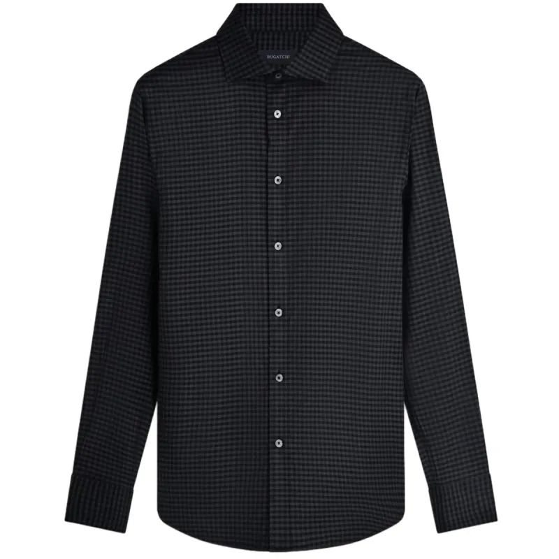 Bugatchi Axel Gingham Check Shirt CS3041L7S Black sold by J&Z Couture