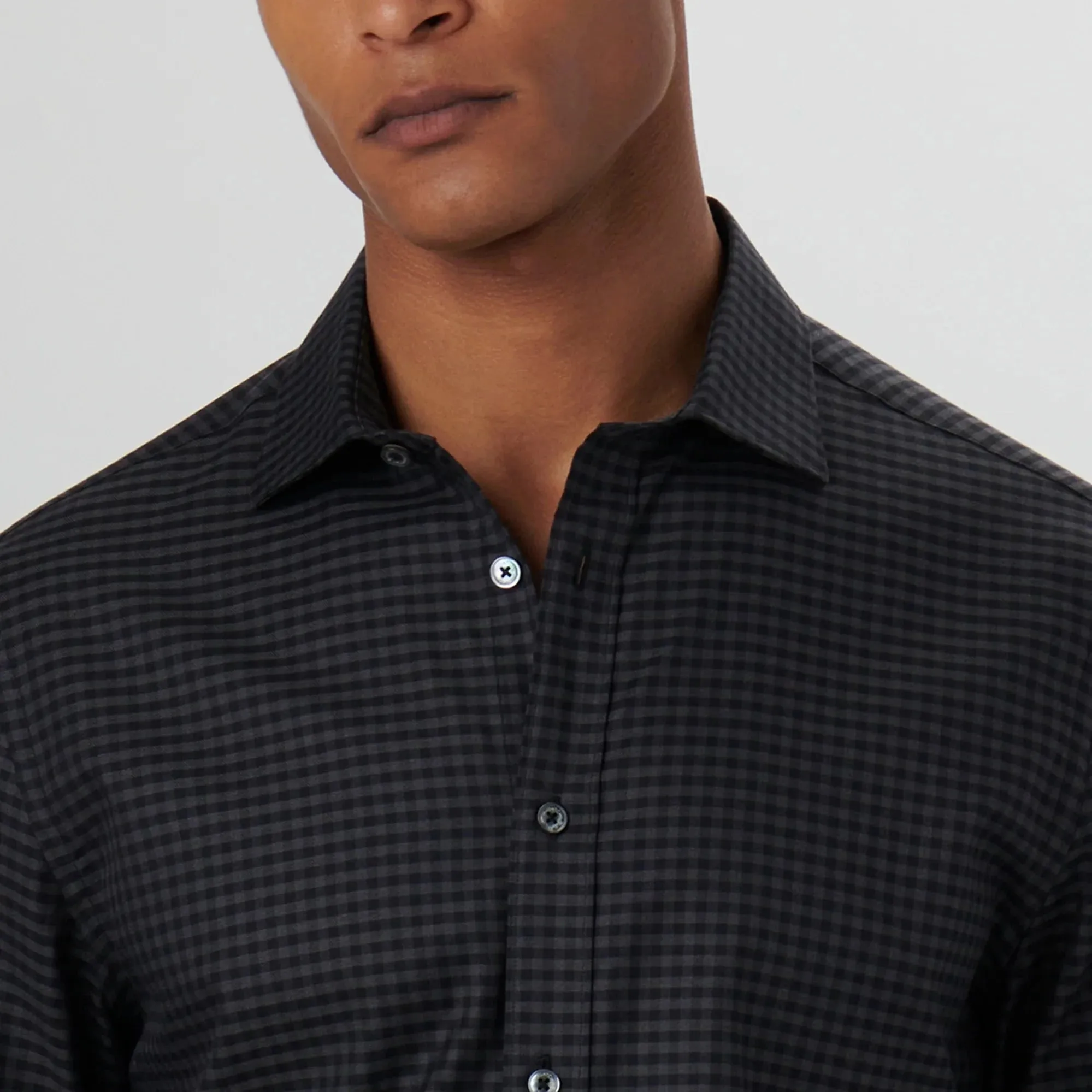 Bugatchi Axel Gingham Check Shirt CS3041L7S Black sold by J&Z Couture product image thumbnail 5