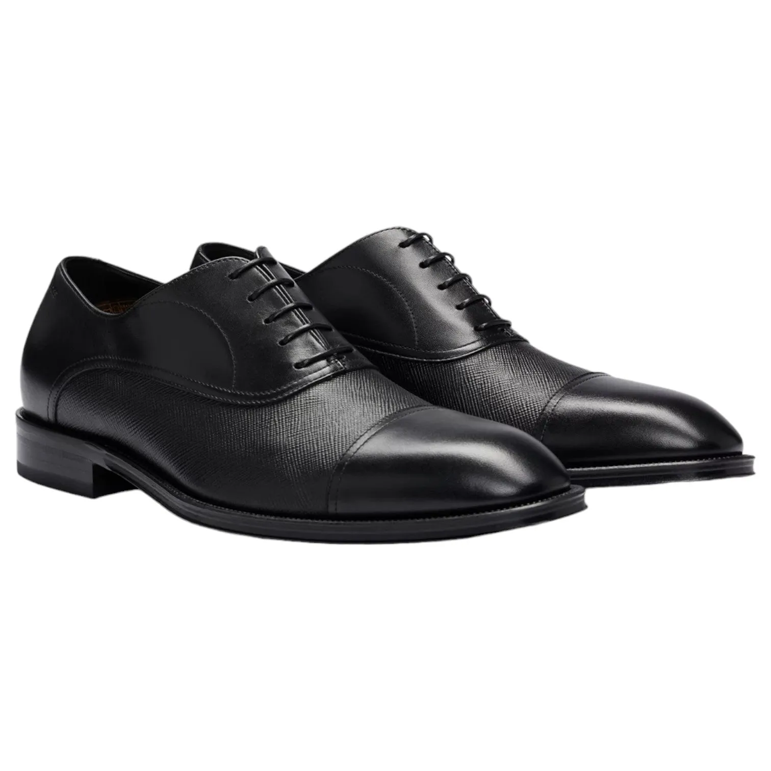 Boss Oxford Shoes In Plain And Saffiano Leather Print 50509295-001 sold by J&Z Couture