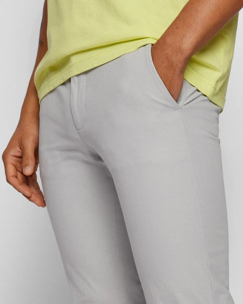 BOSS Men's Slim-Fit Trousers with Front Pleats in a Cotton Blend in Light Grey 50468249-050 sold by J&Z Couture product image thumbnail 3