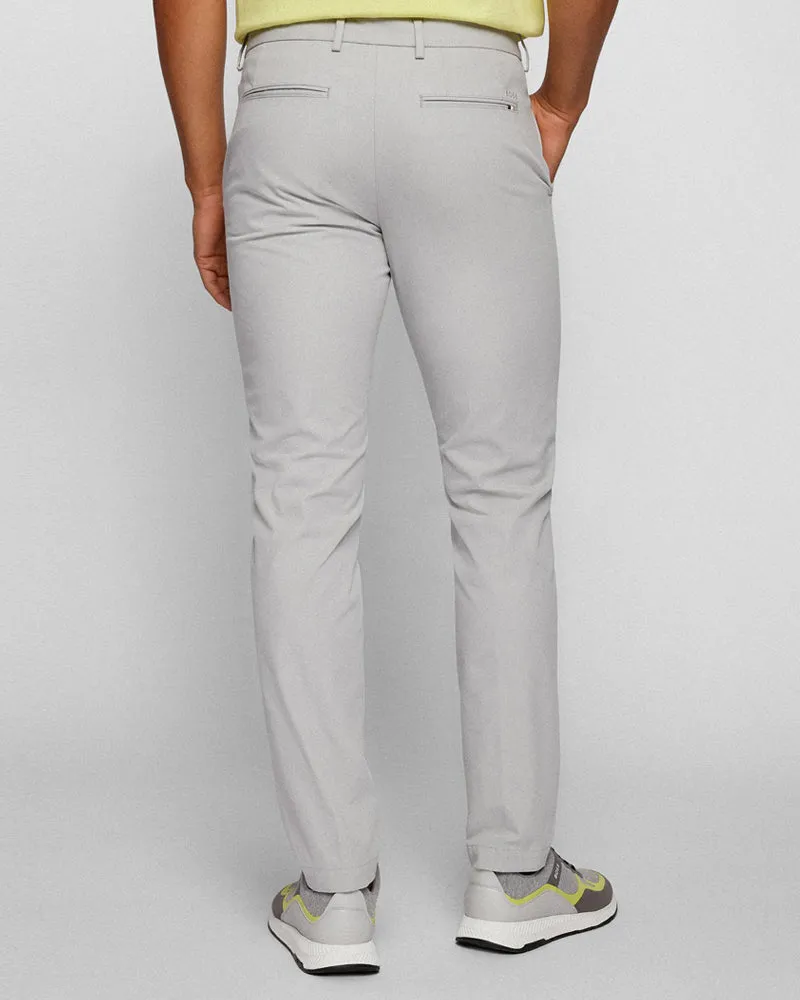 BOSS Men's Slim-Fit Trousers with Front Pleats in a Cotton Blend in Light Grey 50468249-050 sold by J&Z Couture product image thumbnail 4