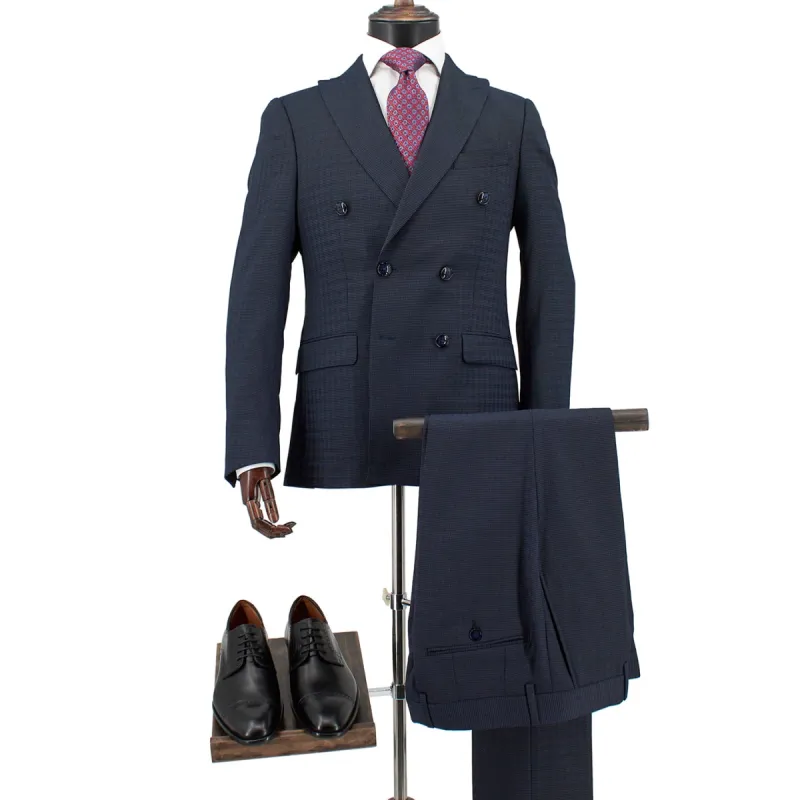 Fabio Paoloni Double-Breasted Suit in Navy sold by J&Z Couture