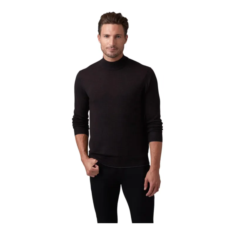 Raffi Classic Men's Mock Neck Sweater in 100% Merino Wool  HWC19398 Espresso sold by J&Z Couture