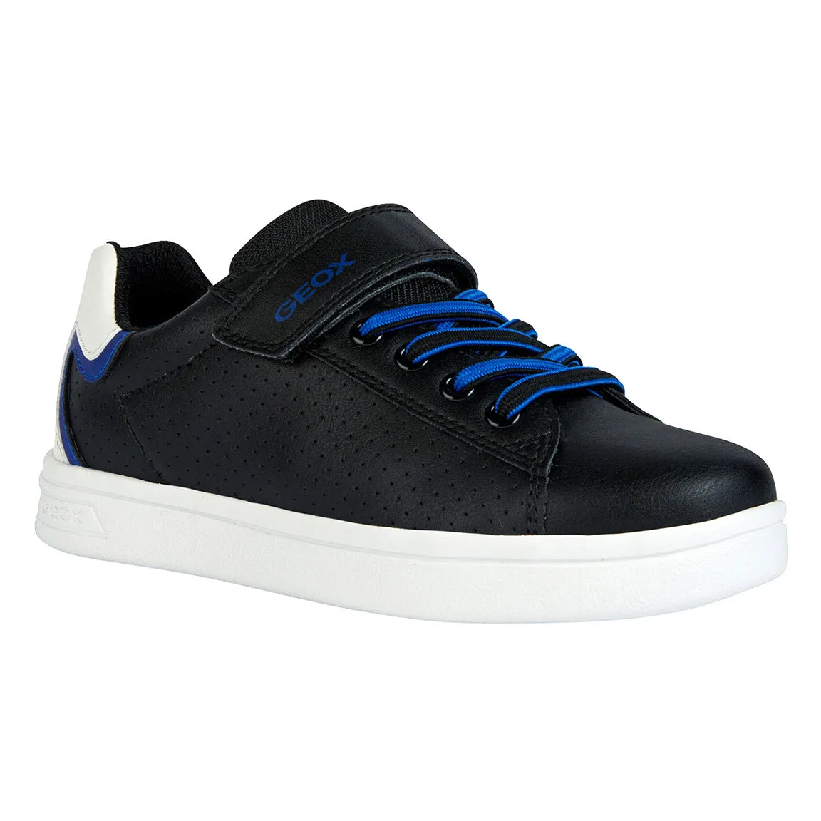 Geox Djrock Boy Sneaker in Black/Royal Blue Black leather J355VA-054FU-C0245 35 sold by J&Z Couture