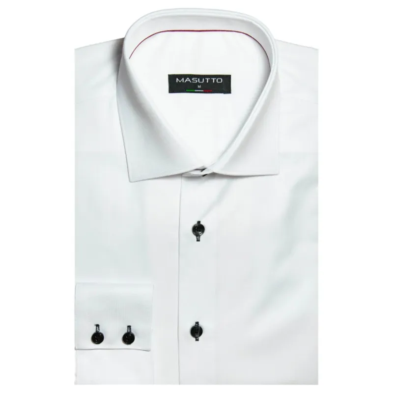 Masutto Button Down Shirt In White  Martin/05 sold by J&Z Couture