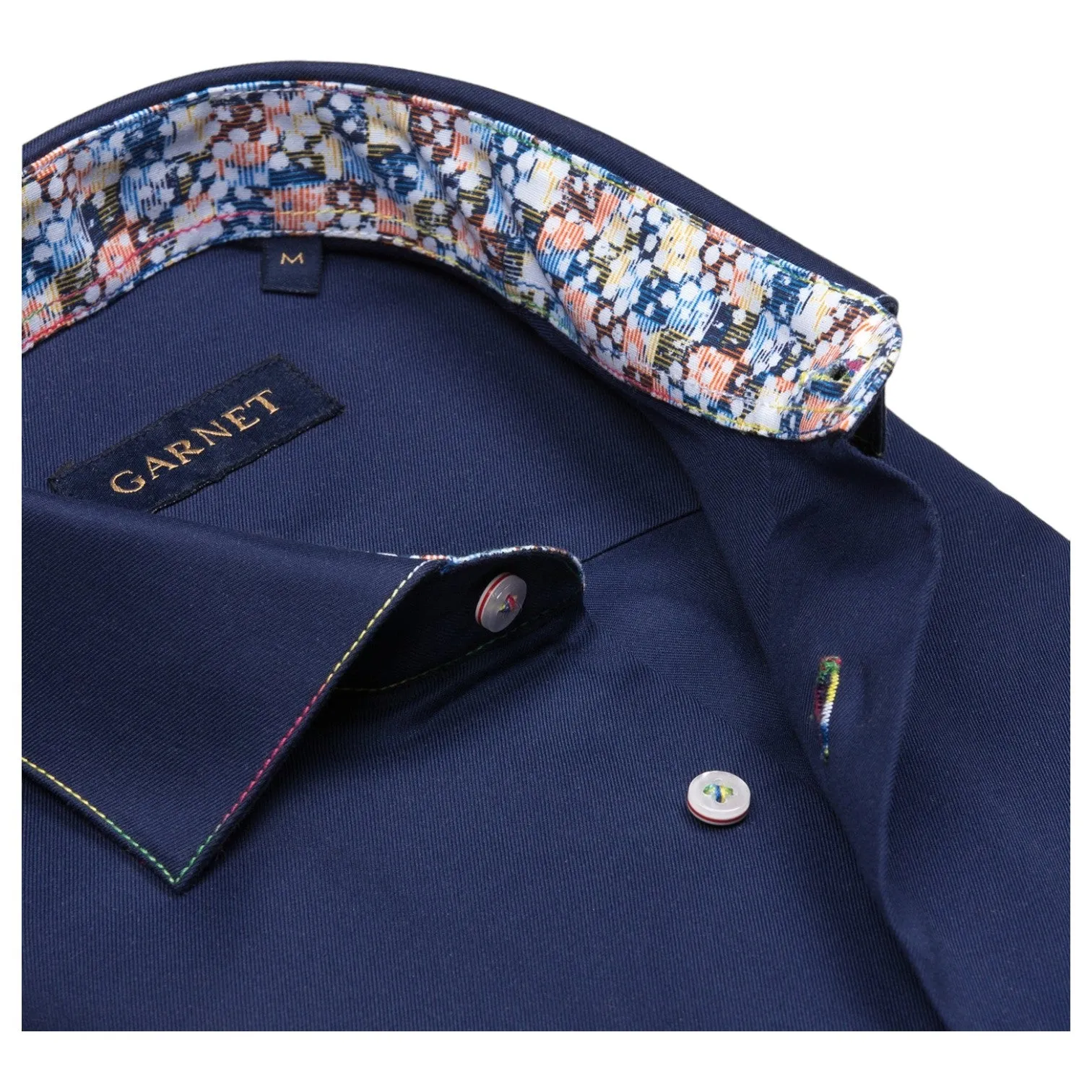 Garnet Men's Sport Shirts L/S 2411011 4/Navy sold by J&Z Couture product image thumbnail 2